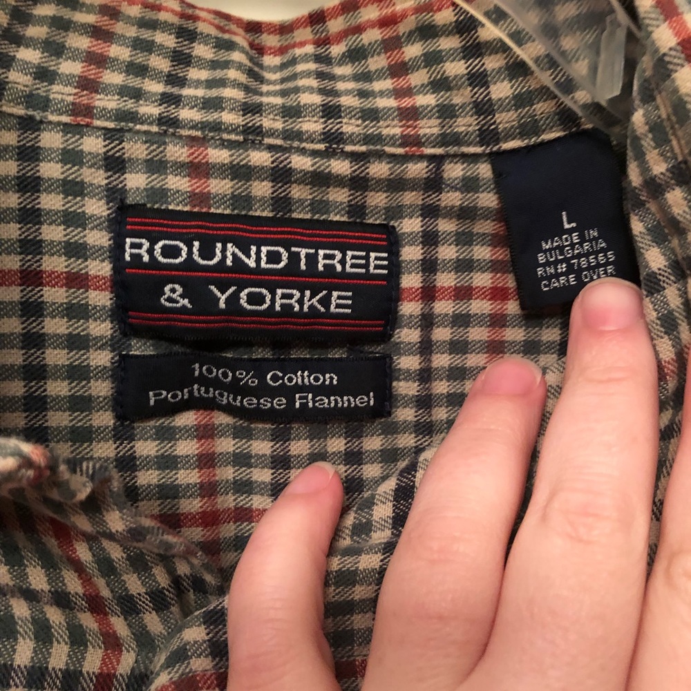 Roundtree and York Mens Plaid Size L